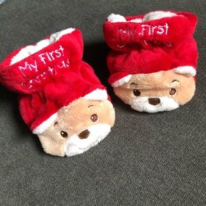 My First Christmas slippers EUC